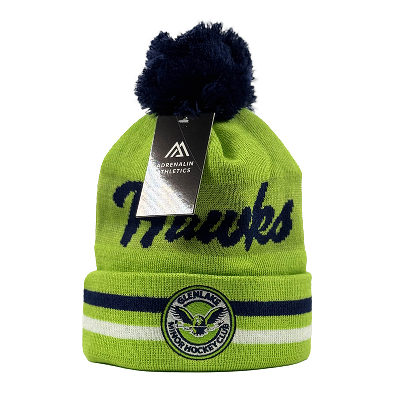 AA STRIPE TOQUE GREEN/NAVY POM GLENLAKE
