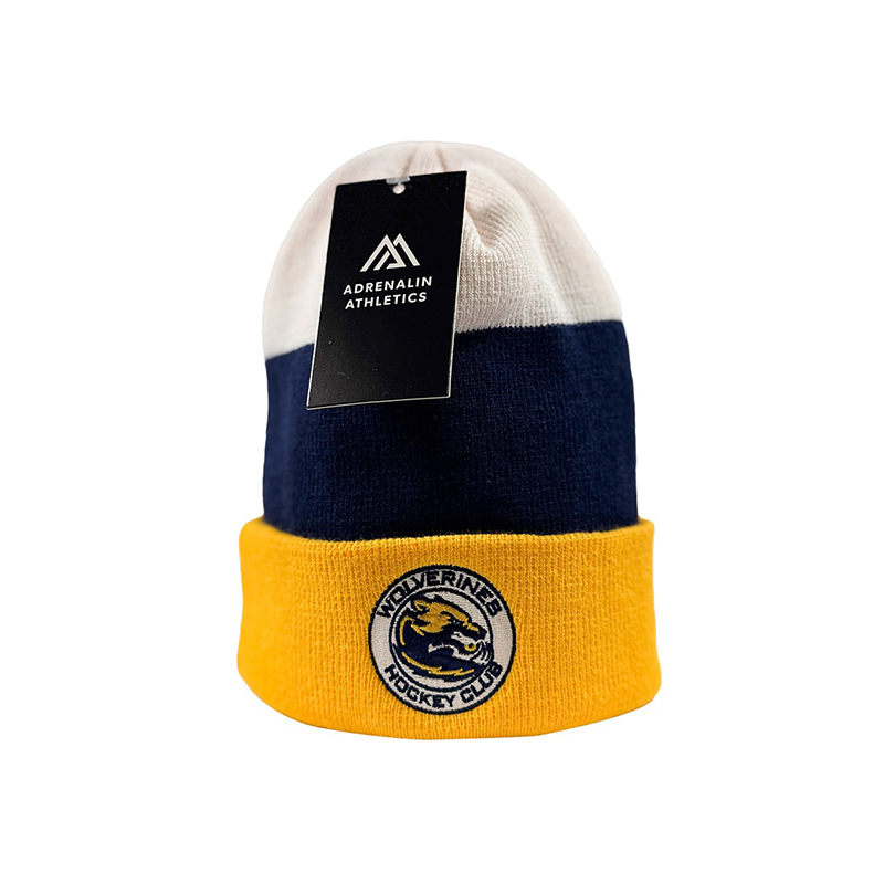 AA STRIPE BEANIE YELLOW/NAVY/WHITE WOLVERINES