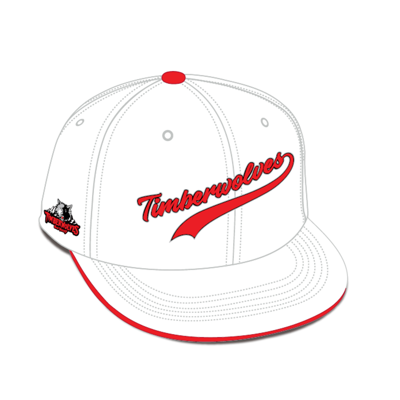 AA FLATBRIM CAP WHITE/RED TIMBERWOLVES