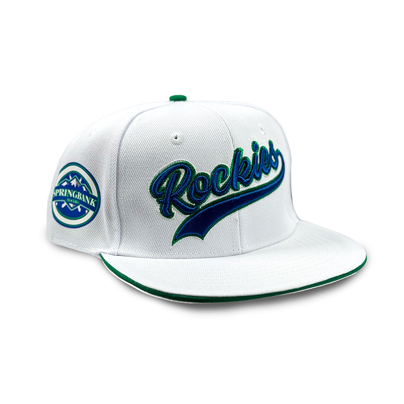 AA FLATBRIM CAP WHITE/GREEN SPRINGBANK