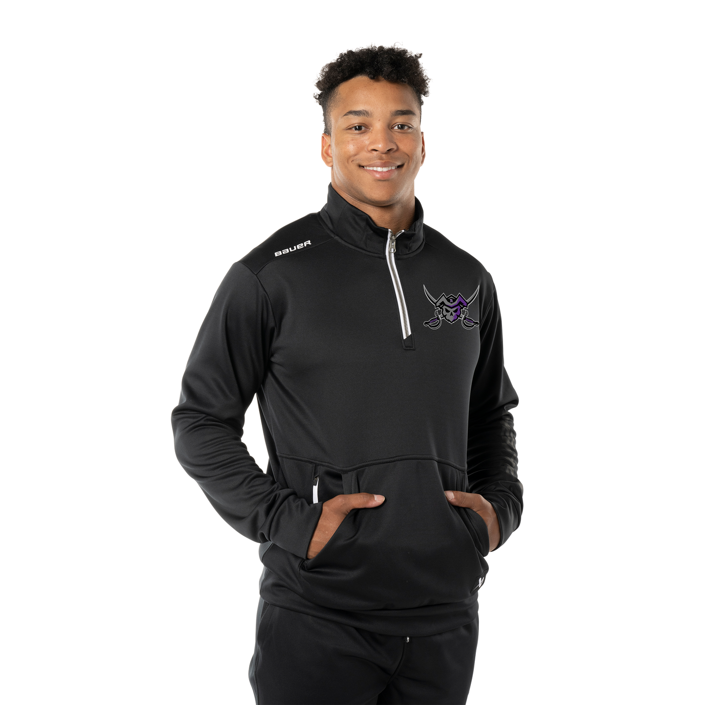 BAUER TEAM FLEECE HALF ZIP - RAIDERS