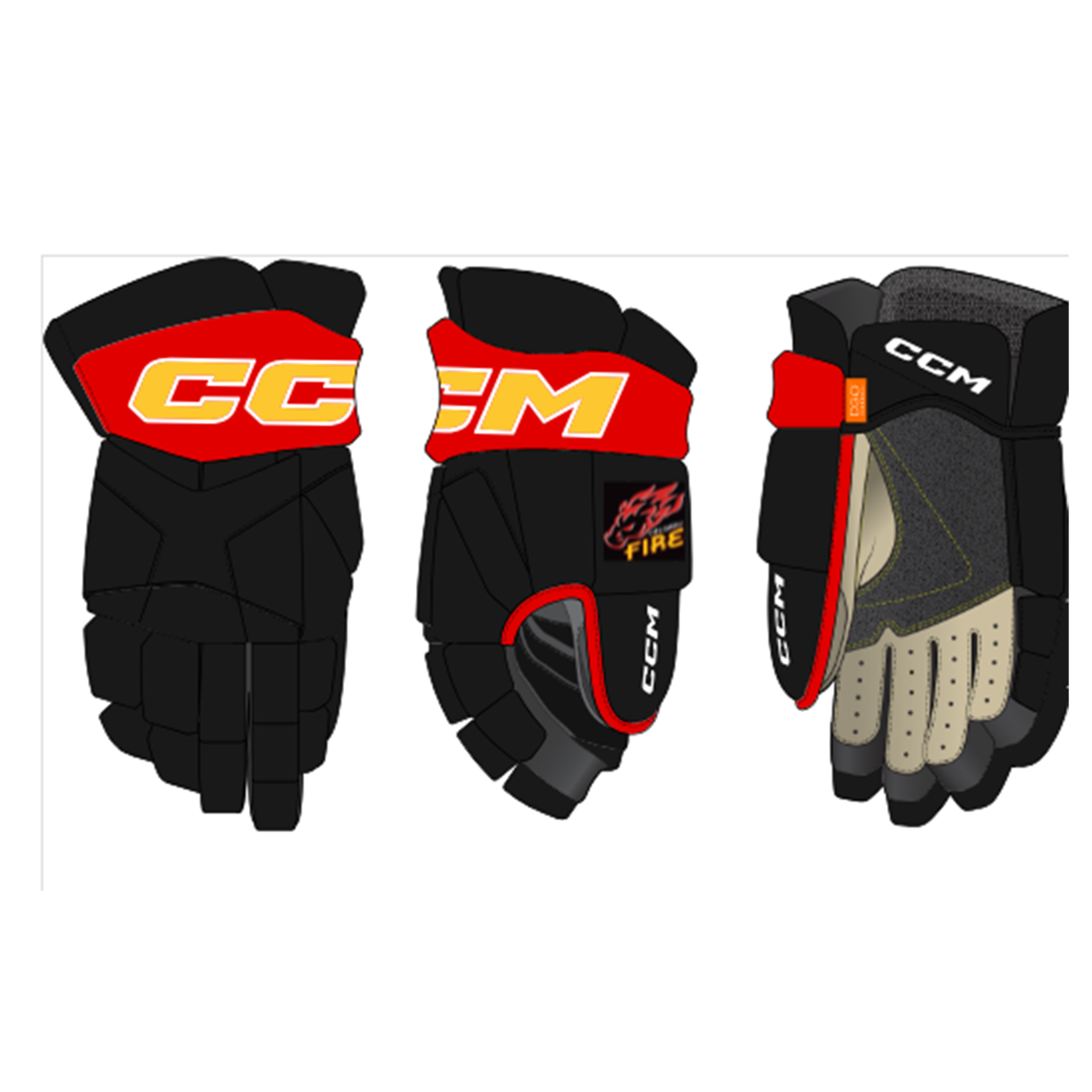 CCM TACK 95C GLOVE - FIRE