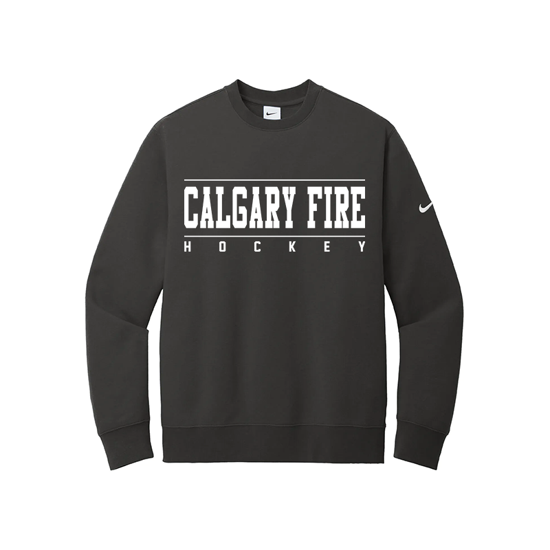 NIKE CLUB FLEECE PULLOVER CREW - FIRE