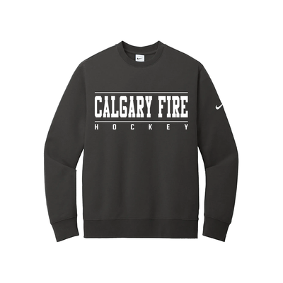 NIKE CLUB FLEECE PULLOVER CREW - FIRE