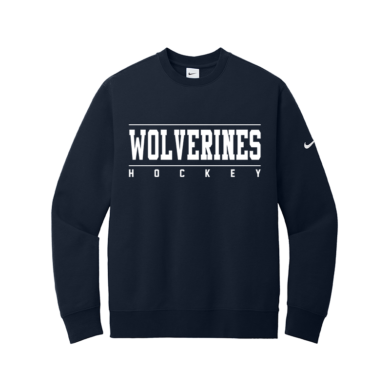 NIKE CLUB FLEECE PULLOVER CREW - WOLVERINES