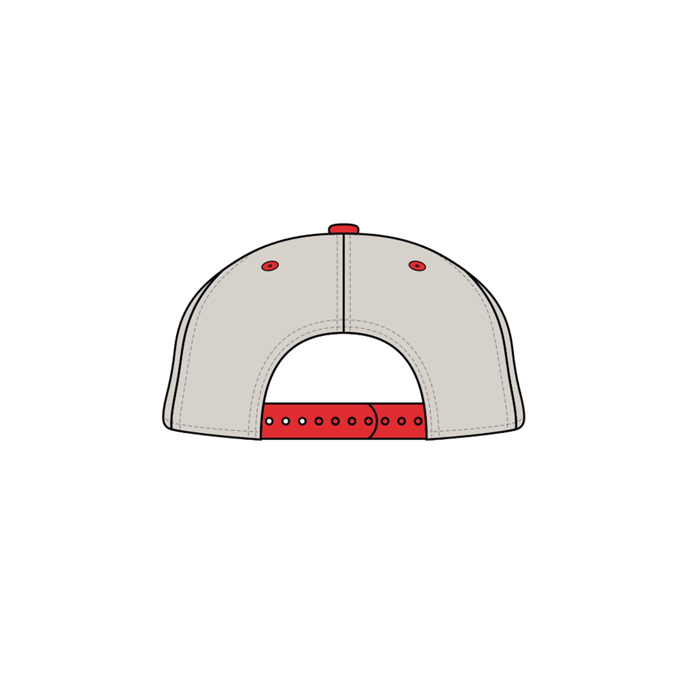 PUKKA GRY/RED PATCH SNAPBACK - FIRE