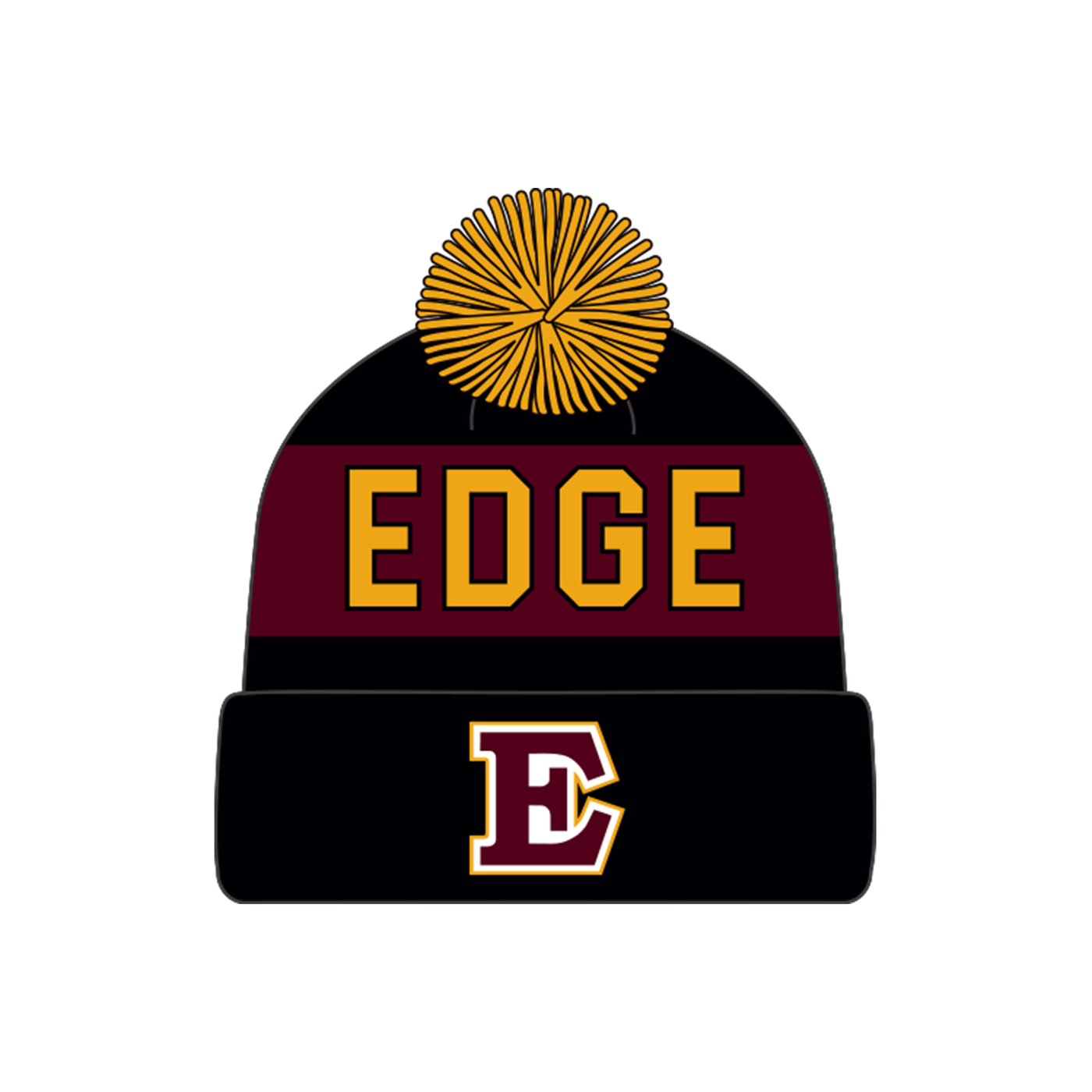 Edge Black Pom Toque