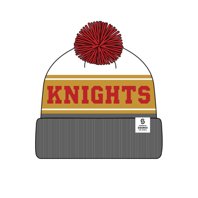 Knights WHT/GLD Pom